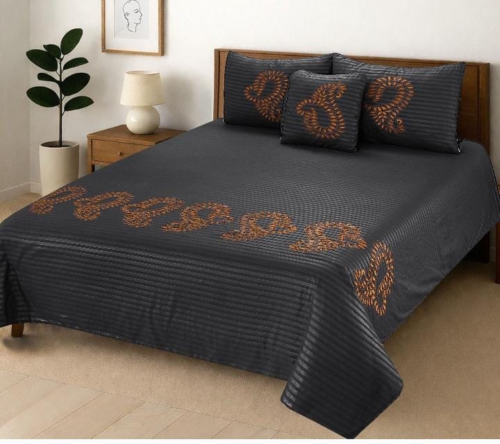 luxury laser cut embroidered micro fabric king size bedsheet – 4 piece set luxury laser cut embroidered micro fabric king size bedsheet – 4 piece set