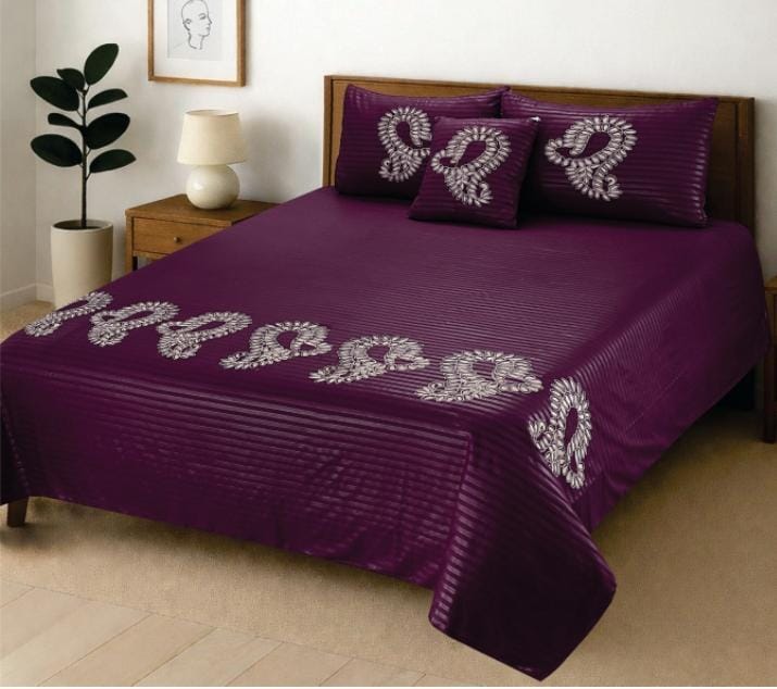 luxury laser cut embroidered micro fabric king size bedsheet – 4 piece set luxury laser cut embroidered micro fabric king size bedsheet – 4 piece set